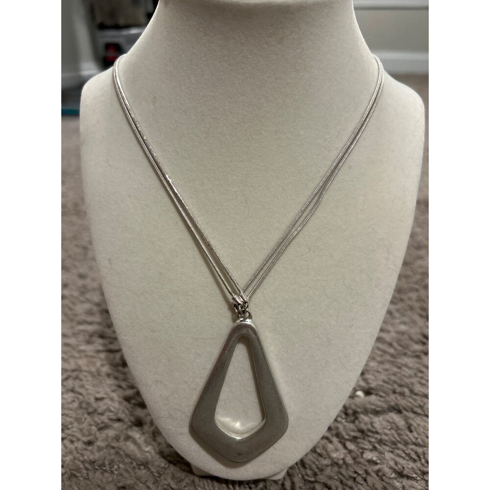 Silver Toned Double Strand Necklace